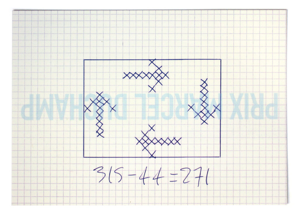 Claude Closky, ‘315 - 44 = 271’, 2006, invitation card, Centre Pompidou, Paris, 15 x 21 cm.